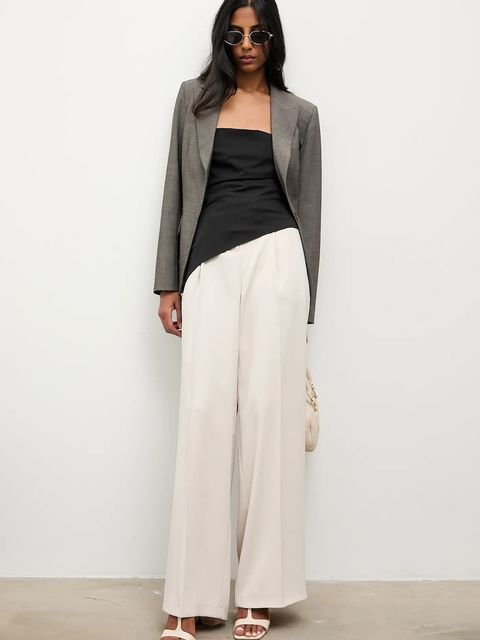 Answear.LAB marynarka kolor szary jednorzędowa gładka