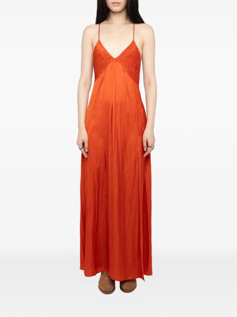 Zadig&Voltaire spaghetti-strap ruched maxi dress - Orange