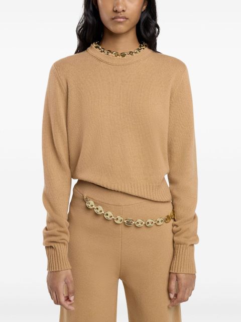 Rabanne embellished knitted jumper - Neutrals