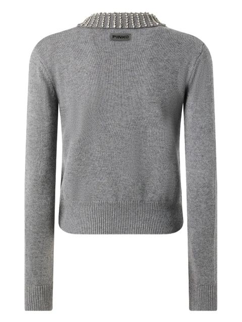 PINKO embellished-collar jumper - Grey - zdjęcie produktu nr 2