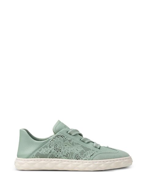 Jimmy Choo Diamond laced laser-cut sneakers - Green