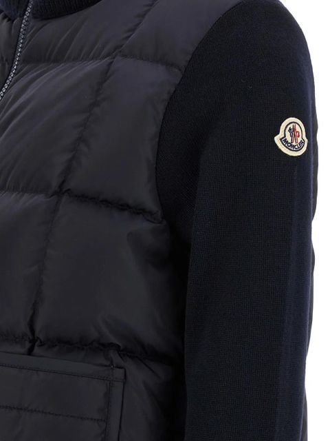 Moncler knitted-panels puffer jacket - Blue