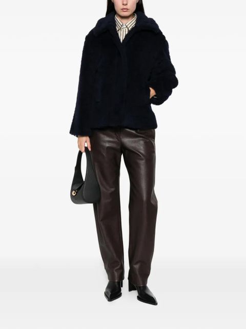 Max Mara teddy-textured jacket - Blue