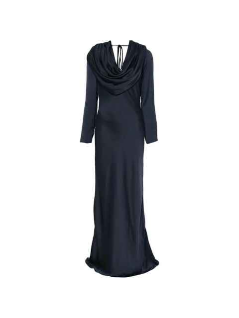 ROTATE BIRGER CHRISTENSEN cowl-neck tie maxi dress - Blue - zdjęcie produktu nr 1