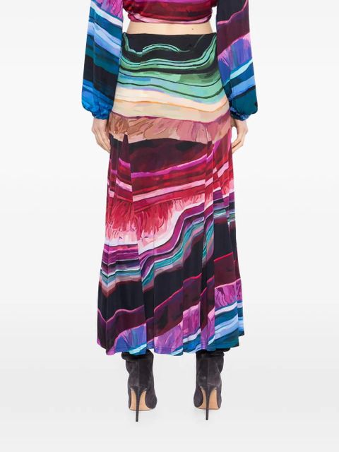 FARM Rio printed midi skirt - Red