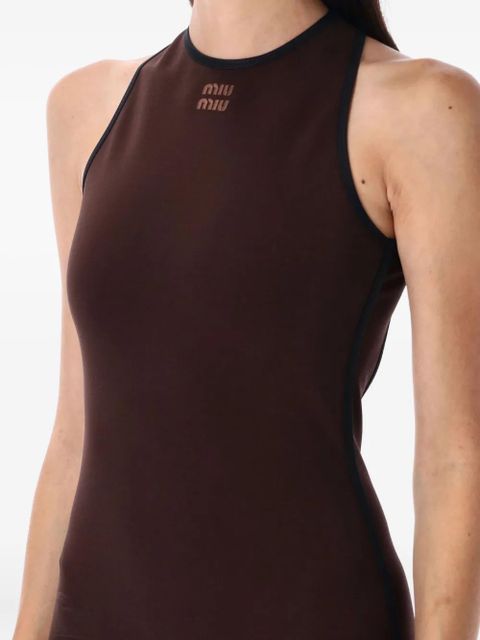 Miu Miu cross-back sleeveless dress - Brown