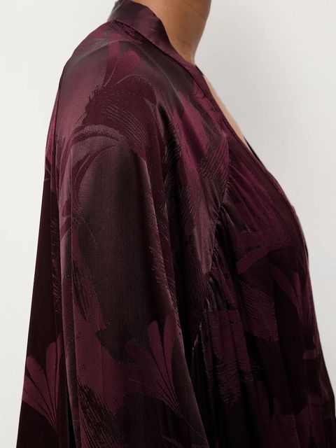 Answear.LAB marynarka kolor bordowy niezapinana wzorzysta - zdjęcie produktu nr 2