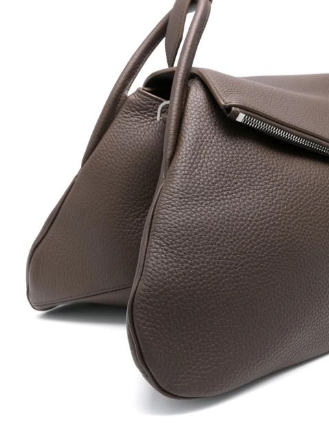 Amina Muaddi leather tote bag - Brown