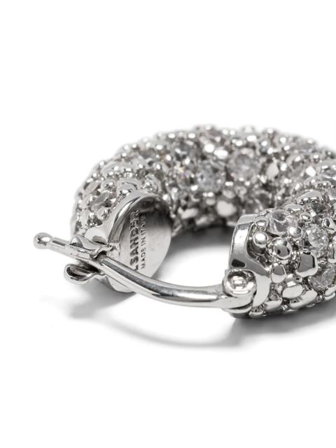 Jil Sander crystal-embellished hoop earrings - Silver