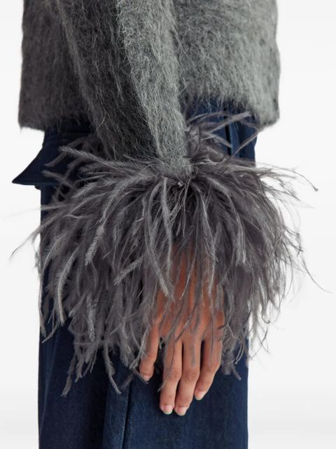 16Arlington Alena feather-trim knitwear - Grey