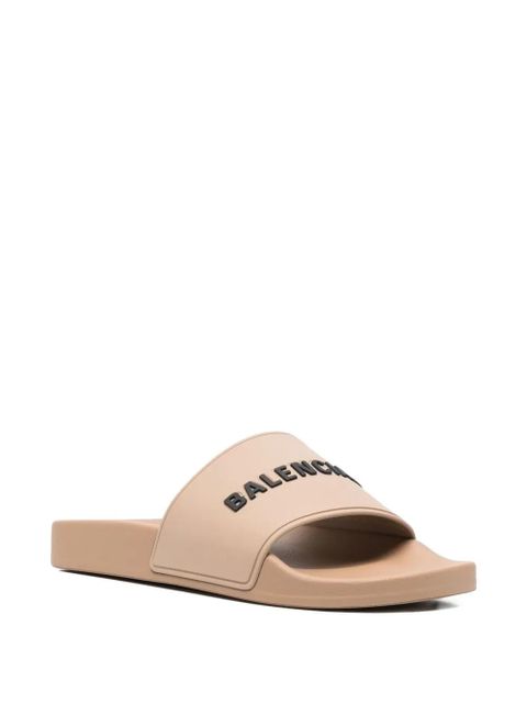 Balenciaga logo-embossed pool slides - Neutrals - zdjęcie produktu nr 2