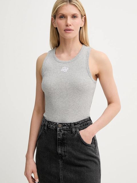 MUNTHE top bawełniany TEZZA kolor szary 247113124764 - zdjęcie produktu nr 1