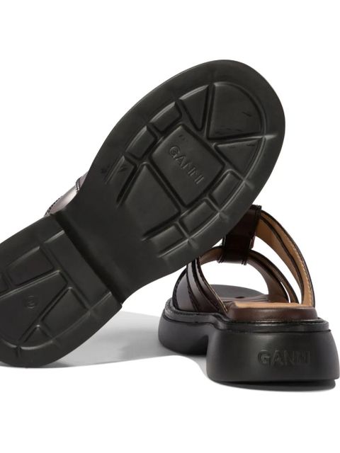 GANNI leather sandals - Brown
