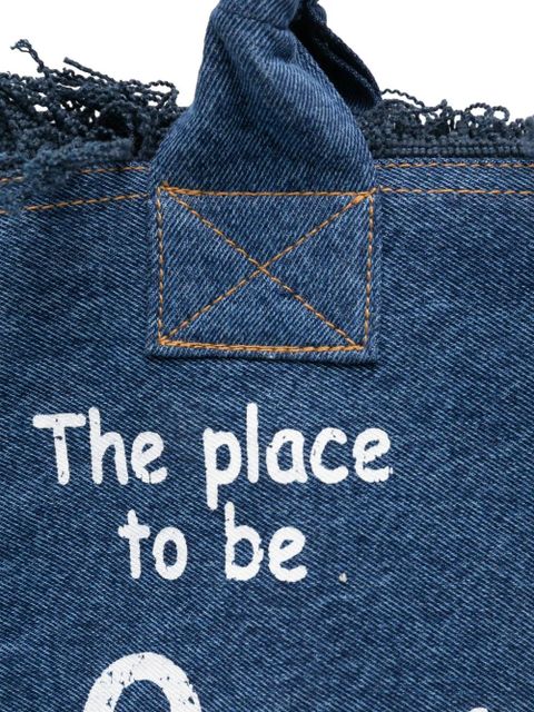 MC2 Saint Barth Vanity frayed-edge tote bag - Blue