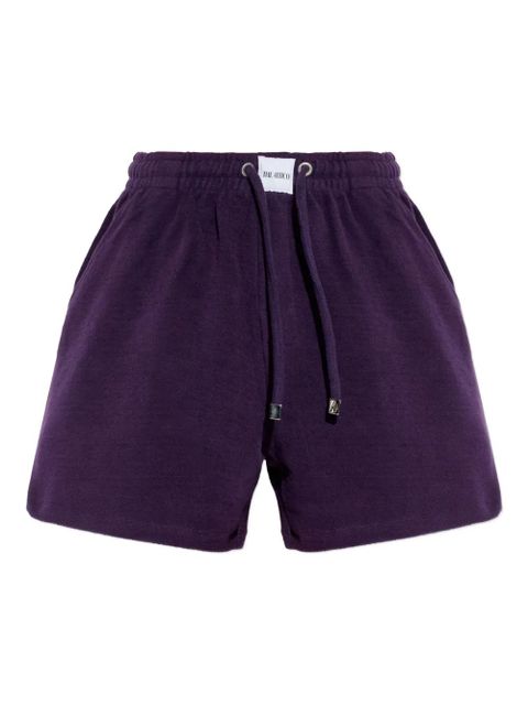 The Attico drawstring logo-patch shorts - Purple - zdjęcie produktu nr 1