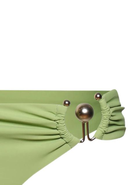 Christopher Esber ruched-detail bikini bottom - Green - zdjęcie produktu nr 2