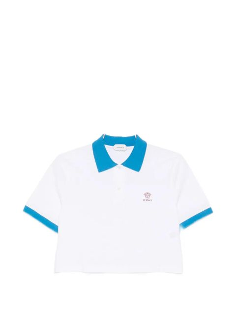 Versace cropped trim polo shirt - White - zdjęcie produktu nr 1