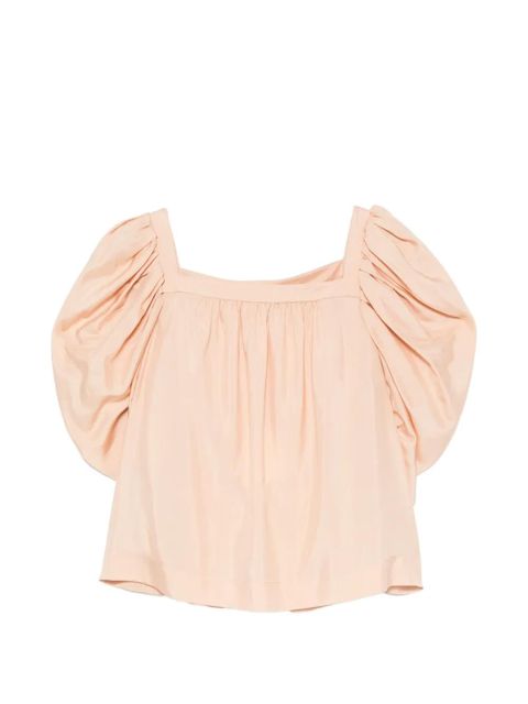 Chloé puff-sleeve gathered blouse - Pink - zdjęcie produktu nr 1
