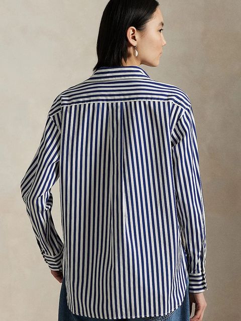 Polo Ralph Lauren koszula bawełniana damska kolor niebieski relaxed z kołnierzykiem klasycznym 211910743 - zdjęcie produktu nr 2