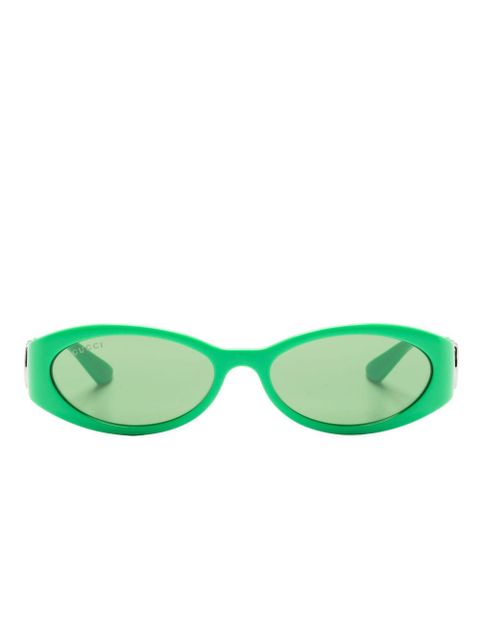 Gucci Eyewear Hailey oval-frame sunglasses - Green - zdjęcie produktu nr 1