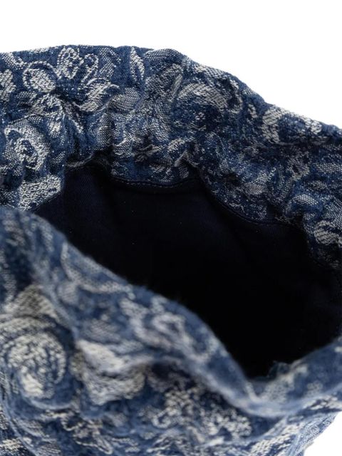 GANNI floral-pattern drawstring tote bag - Blue