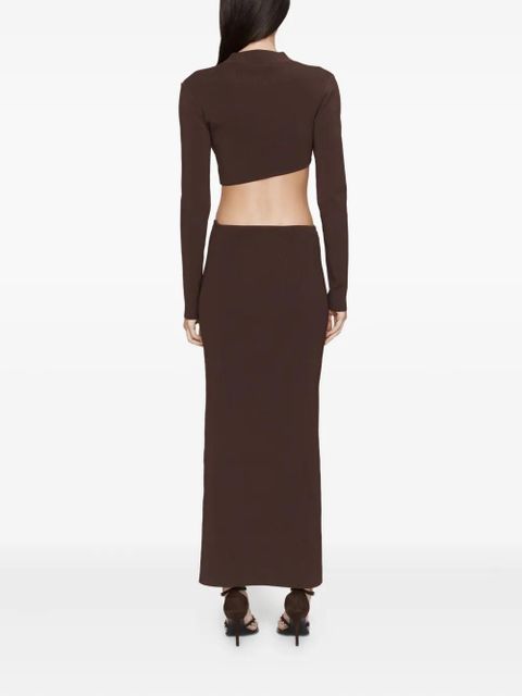 Christopher Esber Maparadita long-sleeve cutout top - Brown