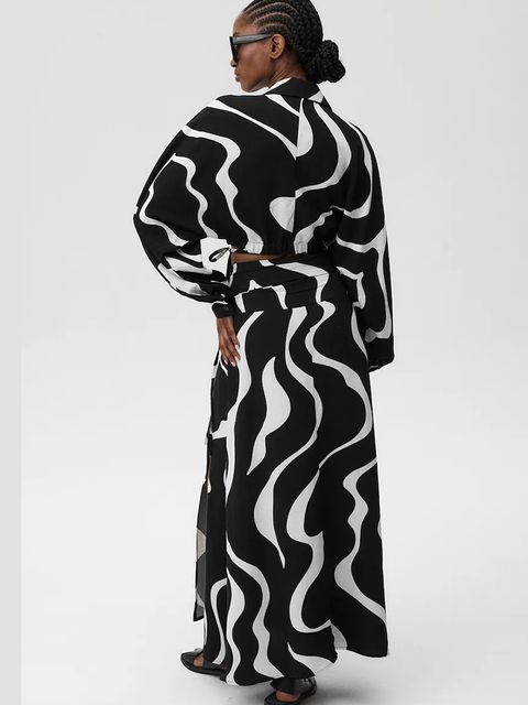 Undress Code spódnica z domieszką lnu Athena Skirt kolor multicolor maxi prosta 904