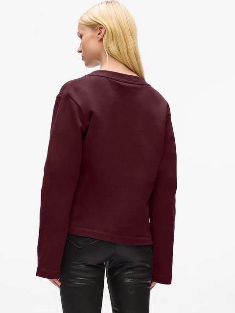 Karl Lagerfeld bluza z bawełną damskie kolor bordowy z aplikacją A4W20040 - zdjęcie produktu nr 2