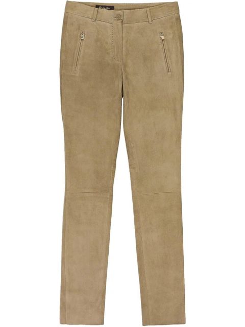 Loro Piana leather "Brown" skinny trousers - Neutrals - zdjęcie produktu nr 1