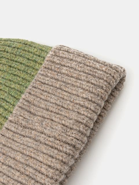 United Colors of Benetton czapka z domieszką wełny kolor zielony 6NWBDA01L - zdjęcie produktu nr 2