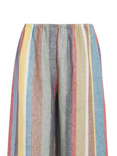 STAUD striped bonfire linen trousers - Neutrals