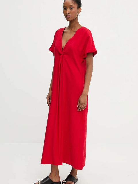 Answear.LAB sukienka kolor czerwony midi rozkloszowana - zdjęcie produktu nr 2