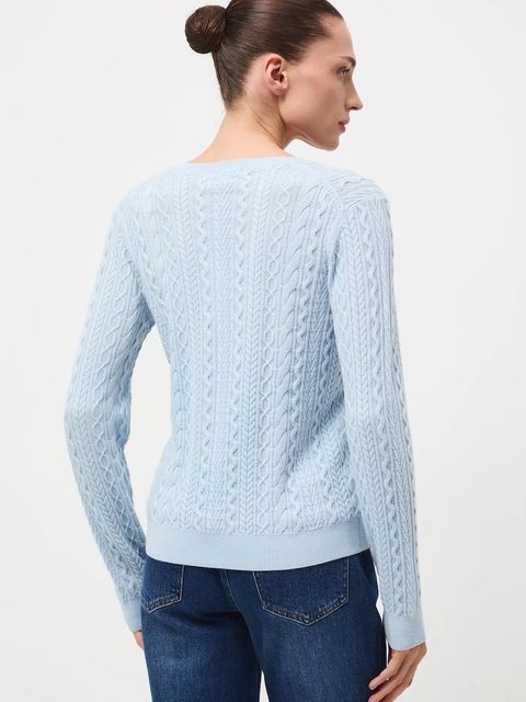 Medicine sweter z wełny merino kolor niebieski