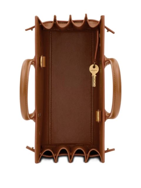 Saint Laurent Sac de Jour nano leather padlock tote bag - Brown