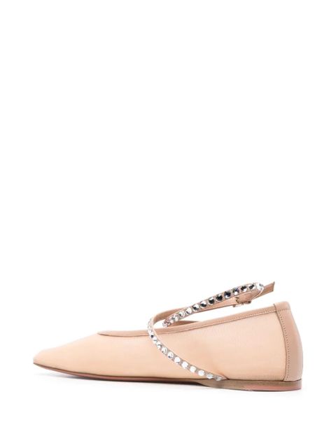 Amina Muaddi Ane mesh ballerina shoes - Neutrals
