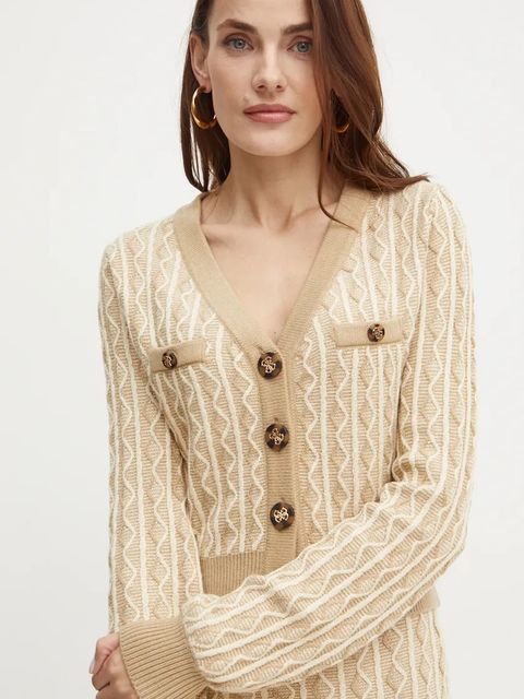 Guess kardigan TIFFANY damski kolor zielony W4BR0F Z3K40