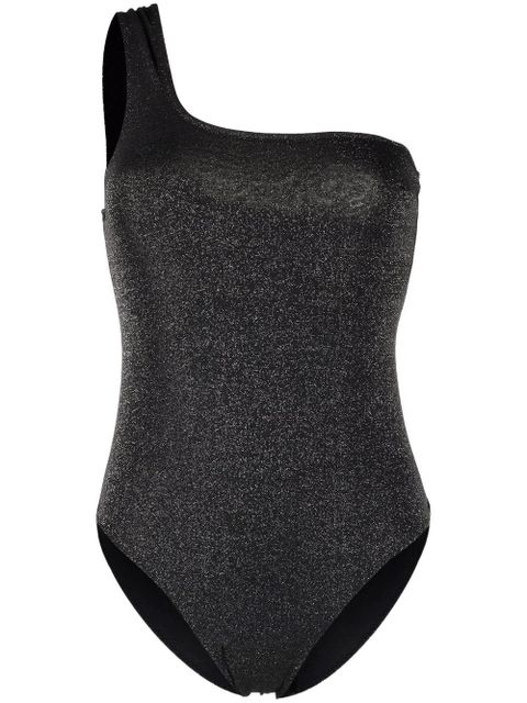 GANNI glitter-detail one-shoulder swimsuit - Black - zdjęcie produktu nr 1