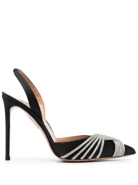 Aquazzura crystal-embellished 115mm heeled pumps - Black - zdjęcie produktu nr 1