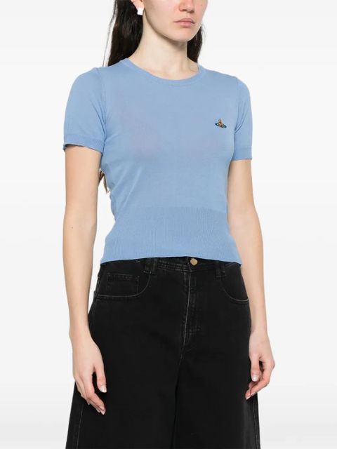 Vivienne Westwood Bea logo-detail T-shirt - Blue