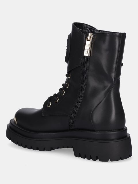 Just Cavalli botki damskie kolor czarny na płaskim obcasie 79RA3S92ZSD48899