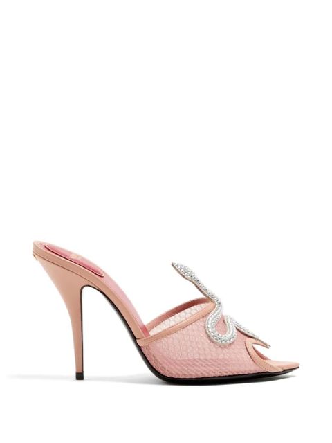 Valentino Garavani Coeur Vipère mesh slide sandals 105mm - Pink - zdjęcie produktu nr 1