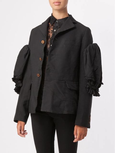Comme Des Garçons ruffle sleeve blazer - Black