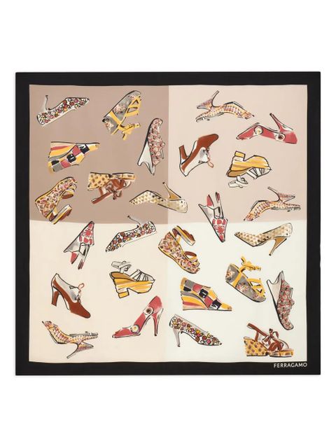 Ferragamo Genio-print silk scarf - Neutrals - zdjęcie produktu nr 1