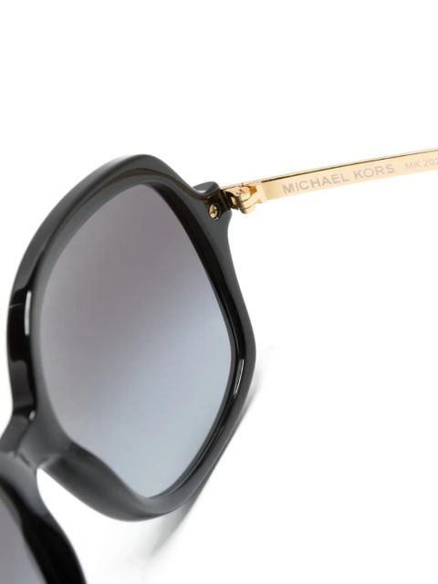 Michael Kors logo-engraved square-frame sunglasses - Black