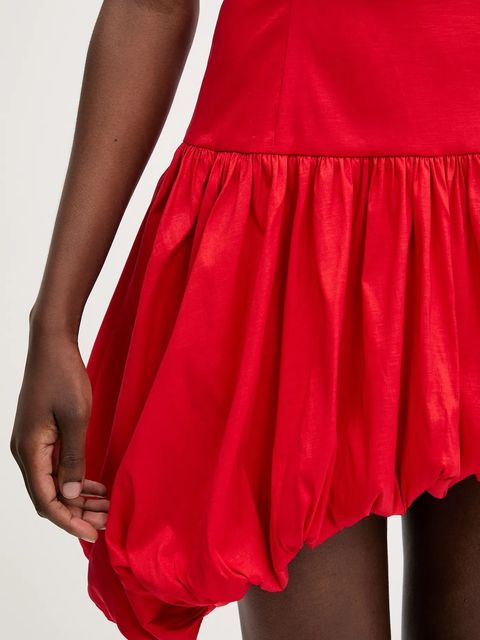 Bardot sukienka kolor czerwony mini rozkloszowana 59981DB