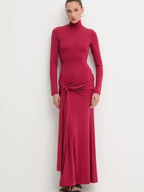 Bardot sukienka ALIX kolor bordowy maxi dopasowana 59467DB - zdjęcie produktu nr 2