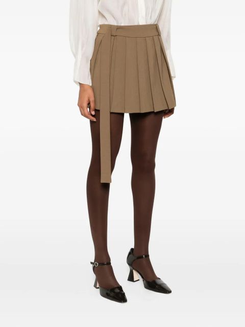 Eleh pleated belted skirt - Green