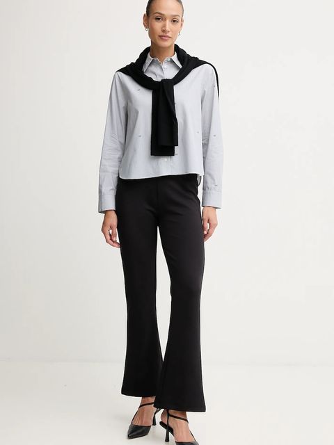 Joop! koszula bawełniana damska kolor szary relaxed z kołnierzykiem klasycznym 30048940