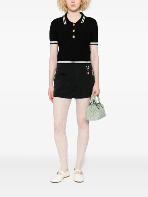 Casablanca zip-pocket charm shorts - Black