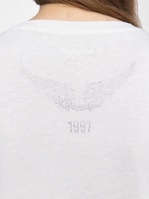Zadig&Voltaire Alys rhinestone-logo T-shirt - White